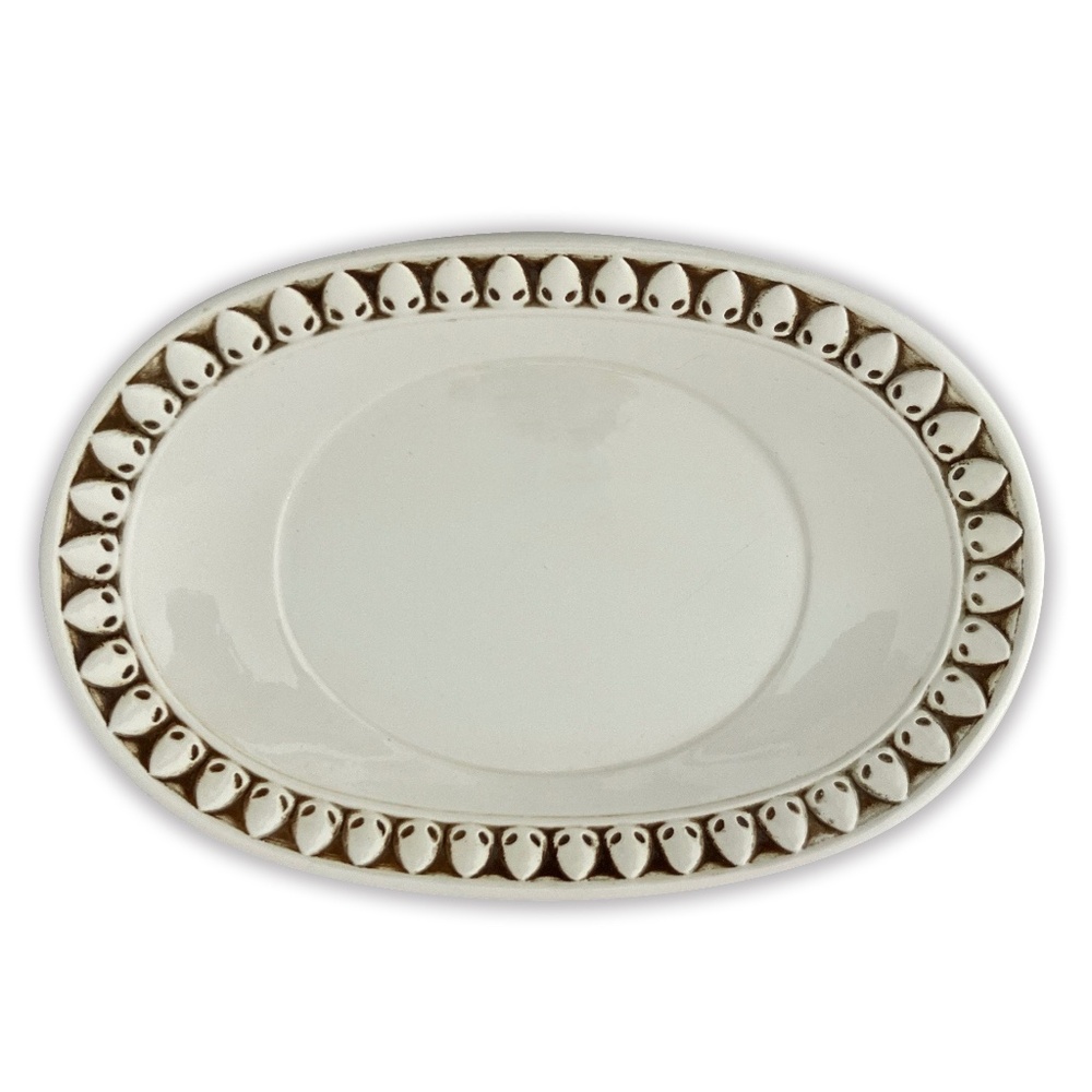 Lefton White Oval Platter, Tureen plate Made in Japan Vintage